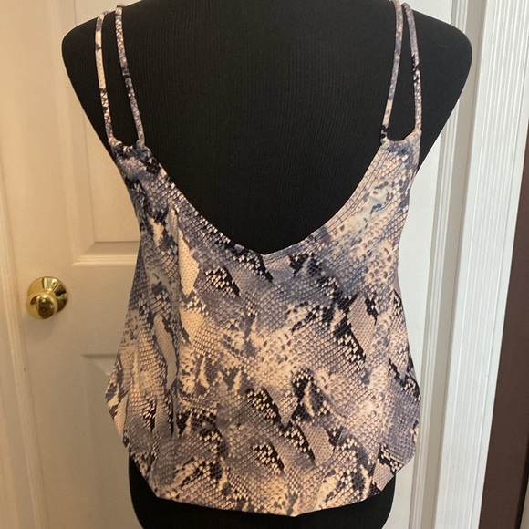 Calvin Klein Women’s Snake Print Blousy V-Neck V-Back Tankini Top sz L - Picture 4 of 6
